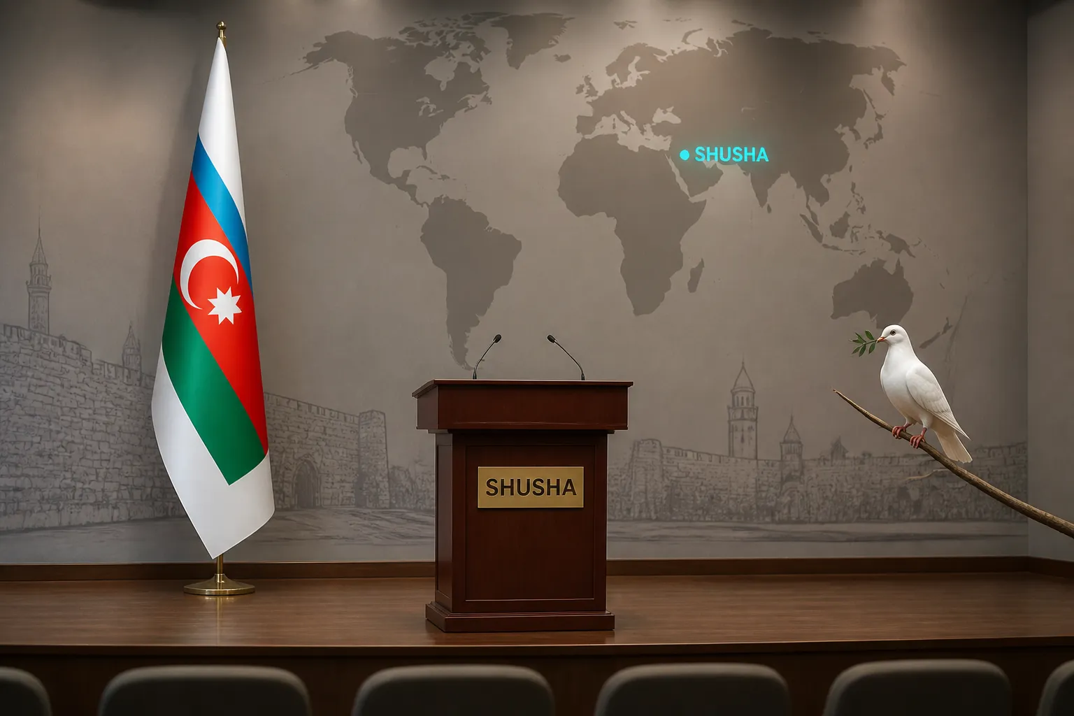 Azerbaijan President Ilham Aliyev Opens International Conference on Peacebuilding in Shusha