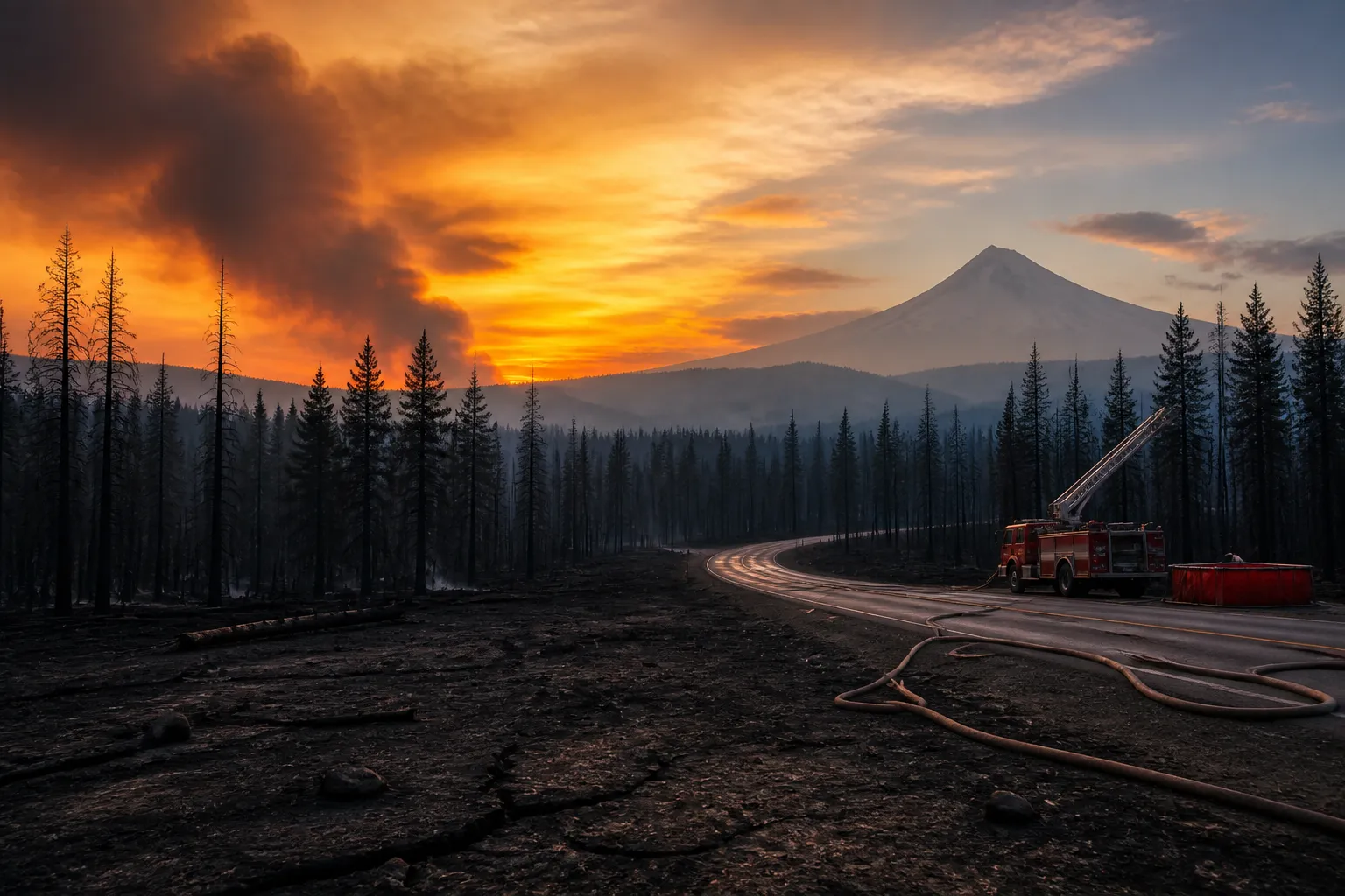 Grasshopper Fire Expands to 54,200 Acres, Threatens Highway 35 Near Mount Hood