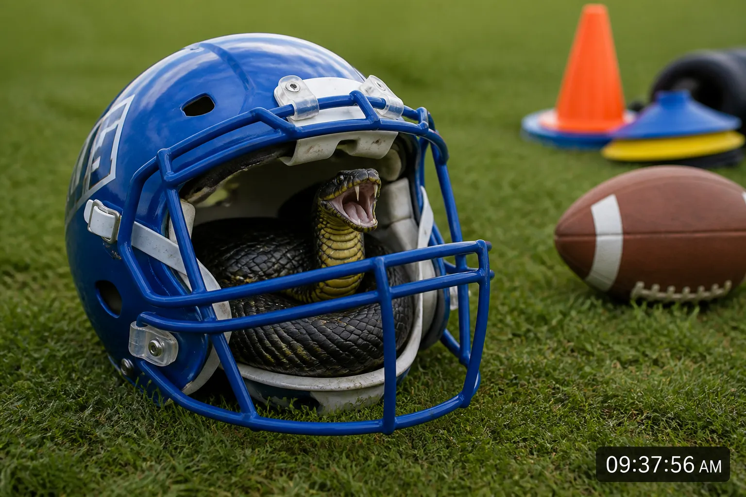 Arkansas High School Football Player Practices for Nearly an Hour with Venomous Cottonmouth in Helmet